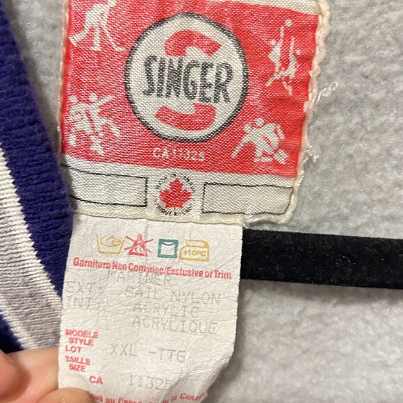 Singer Vintage Purple Satin‎ Football Warm-Up Jacket • Men’s XXL • Bishop’s Univ - Picture 5 of 7